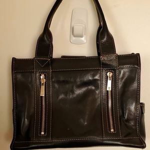 Treat YoSelf to a Beautiful Black Leather Tote!